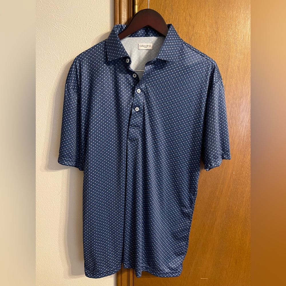 Collar & Co. Dress Color Polo Navy Pattern